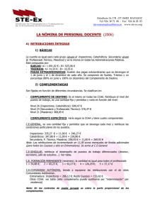 LA NMINA DE PERSONAL DOCENTE (2005)