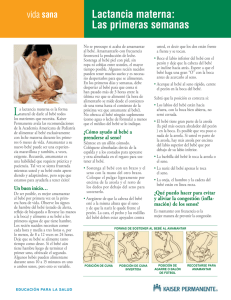 Lactancia materna: Las primeras semanas