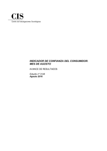 indicador de confianza del consumidor. mes de agosto