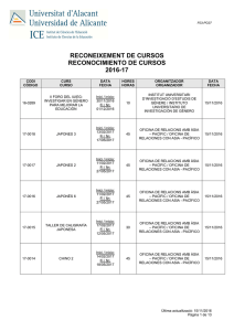 Listado de cursos reconocidos