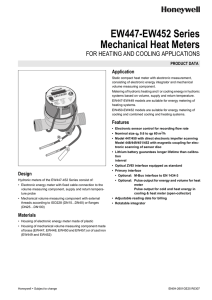 EW447-EW452 Series Mechanical Heat Meters