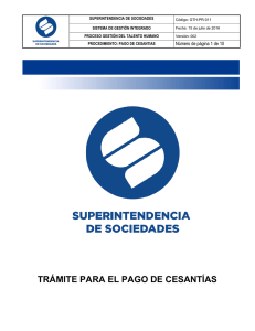 GTH-PR-011 Pago de cesantías - Superintendencia de Sociedades
