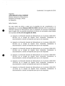 estipulado en el contrato Número DGH-01