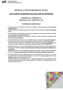 Matrícula oficial del Aulario Alboraya (Versión PDF)