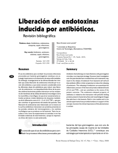 Liberación de endotoxinas inducida por antibióticos.