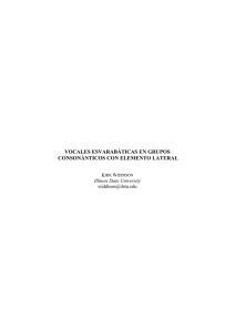 vocales esvarabáticas en grupos consonánticos con elemento lateral