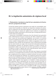 III. La legislación autonómica de régimen local