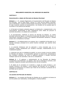 REGLAMENTO MUNICIPAL DEL MERCADO DE ABASTOS
