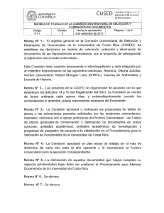 normas de trabajo de la comision universitaria de selección y