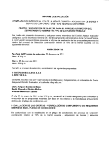 INFORME DE EVALUACIÓN CONTRATACIÓN INFERIOR AL 16