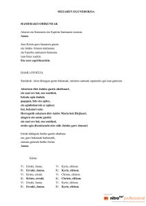 MEZAREN EGUNEROKOA HASIERAKO OHIKUNEAK Aitaren eta