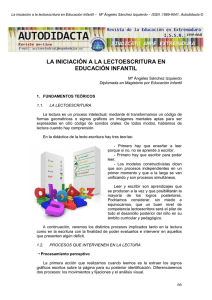 la iniciaci&oacute;n a la lectoescritura en educaci&oacute;n infantil