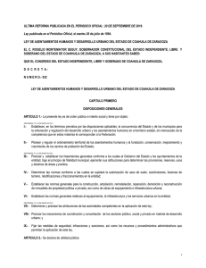 ley de asentamientos humanos y desarrollo urbano del estado de