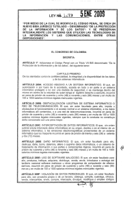 Ley 1273, de 2009 - Red Iberoamericana de Protección de datos