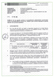 SOCIEDAD MINERA`CORONA S.A. “ ERÓVINCIA:DE YAUYOS Y