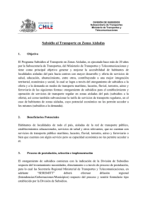 Subsidio al Transporte en Zonas Aisladas