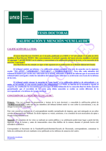 tesis doctoral calificación y mención “cum laude”