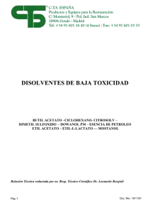 DISOLVENTES DE BAJA TOXICIDAD