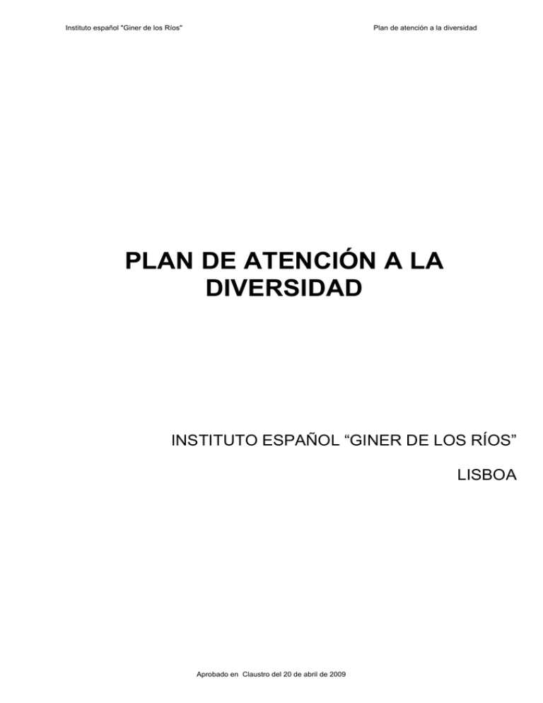 plan de atención a la diversidad Ministerio de Educación Cultura y