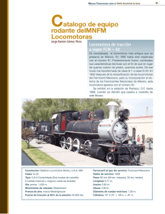 Catalogo de equipo rodante delMNFM Locomotoras