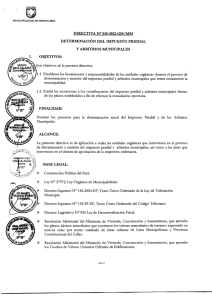 Determinación del Impuesto Predial y Arbitrios Municipales.