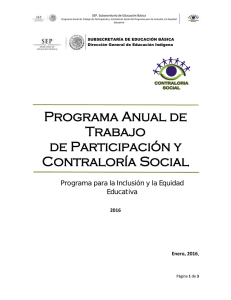 Programa Anual de Trabajo - Programa para la Inclusión y la