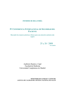 Informe de la IV Conferencia Internacional de Seguridad del Paciente