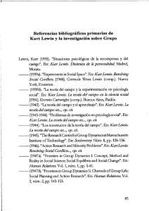 Referencias bibliograficas primarias de Kurt Lewin y la investigacion