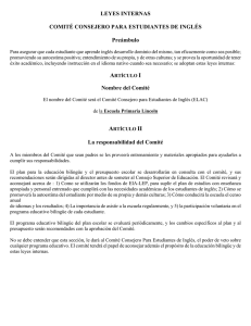 LEYES INTERNAS COMITÉ CONSEJERO PARA ESTUDIANTES