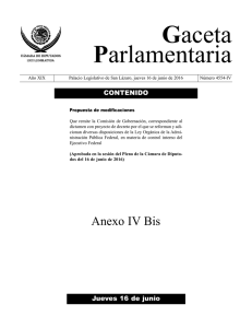 Anexo IV-Bis - Gaceta Parlamentaria, Cámara de Diputados
