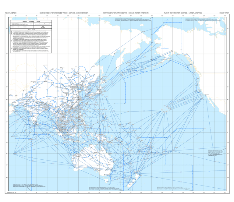 Airspace Map - Asia - ATS Routes, FIR - UPPER