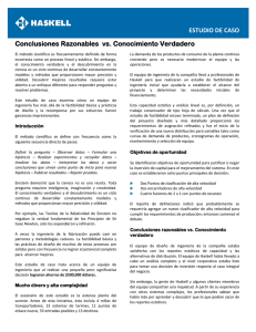 ESTUDIO DE CASO Conclusiones Razonables vs. Conocimiento