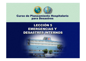 LECCIÓN 5 EMERGENCIAS Y DESASTRES INTERNOS