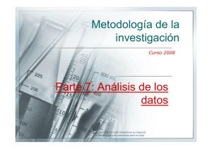 Metodología de la investigación Parte 7: Análisis de los datos