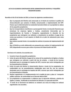 Lea acá el acuerdo entre el Distrito y los transportadores