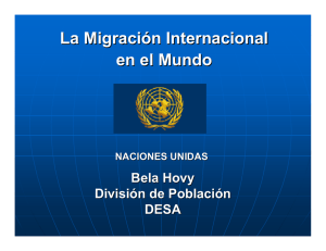 La Migración Internacional en el Mundo