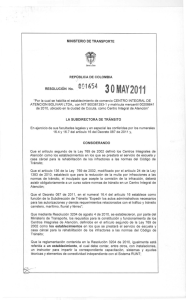 Page 1 MINISTERIO DE TRANSPORTE REPÚBLICA DE