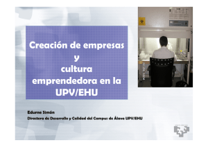 Creación de empresas y cultura emprendedora en la UPV/EHU