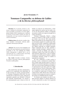 Tommaso Campanella: su defensa de Galileo y de la libertas