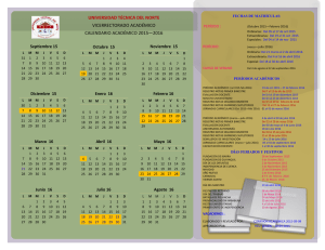Calendario académico 2015-2016, UTN