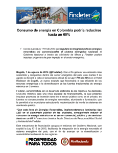 Consumo de energía en Colombia podría reducirse hasta