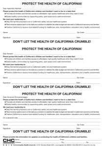 protect the health of california!