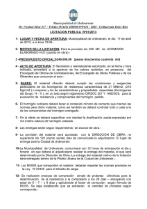 Municipalidad de Urdinarrain Dr. Virginio Silva 417 – Telefax