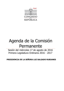 Agenda de la Comisión Permanente