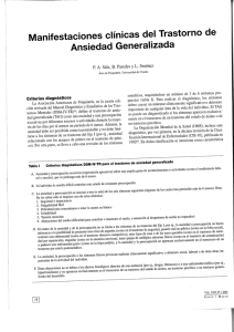 Manifestaciones clíniCas del Trastorno de Ansiedad Generalizada