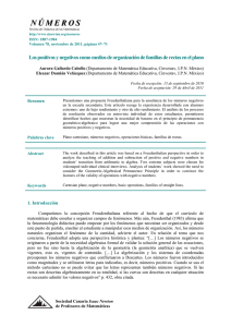 Los positivos y negativos como medios de organización de familias