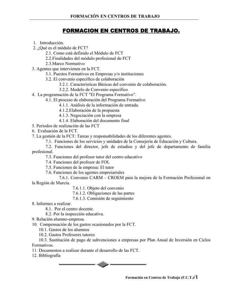FORMACION EN CENTROS DE TRABAJO.