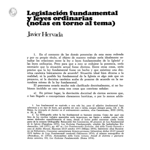 Legislación fundéllllental y leyes ordinarias lnotas en torno al telDa)