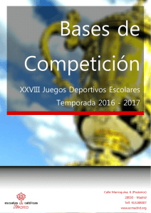 XXVIII Juegos Deportivos Escolares Temporada 2016