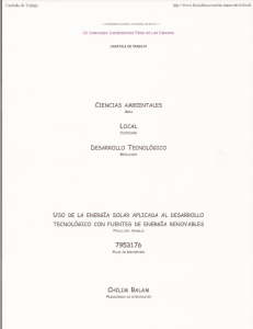 Uso de la energía solar aplicada al desarrollo tecnológico con